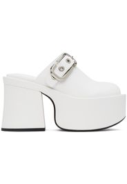 Marc Jacobs White 'The J Marc Leather' Mules