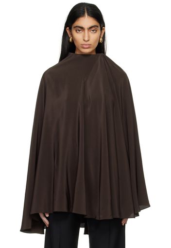 Marie Adam-Leenaerdt Brown Cape Blouse