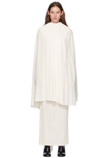 MARIE ADAM-LEENAERDT Off-White Cape-Style Maxi Dress