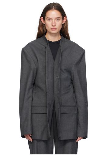 MARIE ADAM-LEENAERDT Gray Pinched Blazer