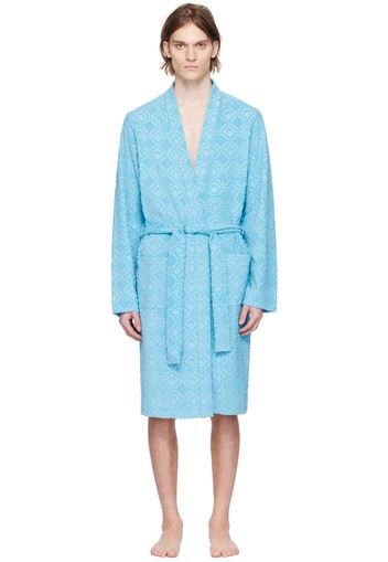 Marine Serre Blue Jacquard Robe