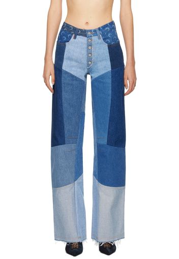 Marine Serre Blue Regenerated Jeans