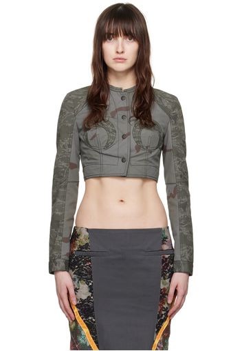 Marine Serre Khaki & Gray Camouflage Jacket