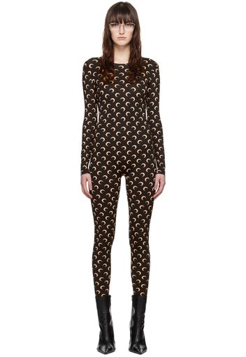 Marine Serre Tan All Over Moon Jumpsuit