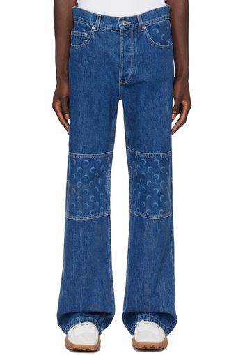 Marine Serre Indigo Regenerated Denim Jeans