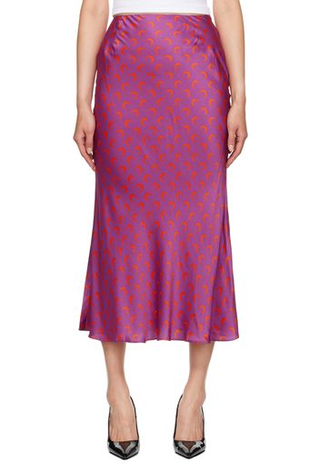 Marine Serre Purple All Over Moon Midi Skirt