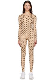 Marine Serre Tan All Over Moon Jumpsuit