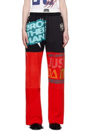 Marine Serre Red & Black Regenerated Graphic Lounge Pants