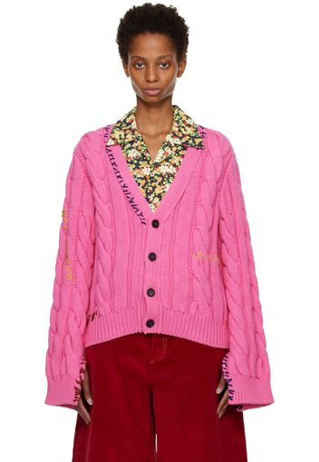 Marni Pink Stitch Cardigan