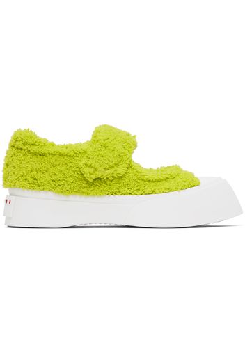 Marni Green & White Merino Mary-Jane Sneakers