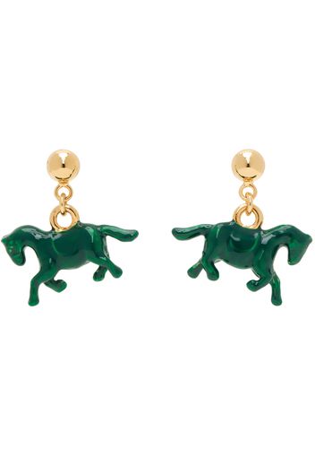 Marni Gold & Green Horse Earrings