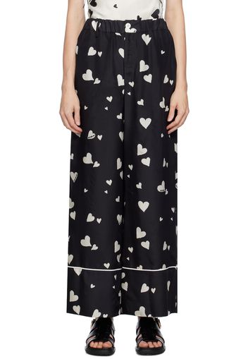 Marni Black Bunch Of Hearts Lounge Pants