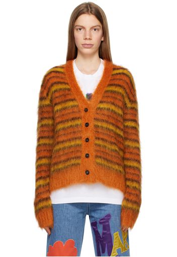 Marni Orange Striped Cardigan