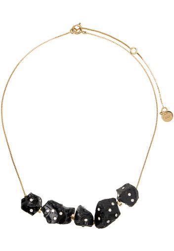 Marni Gold & Black Pietra Dura Necklace