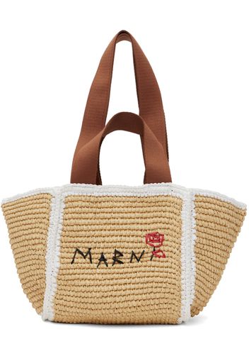 Marni Beige Macramé Sillo Small Tote