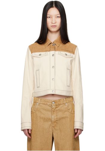 Marni White & Brown Trucker Denim Jacket