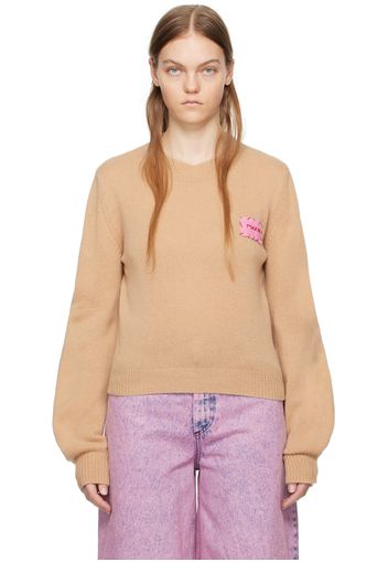 Marni Tan Mending Patch Sweater