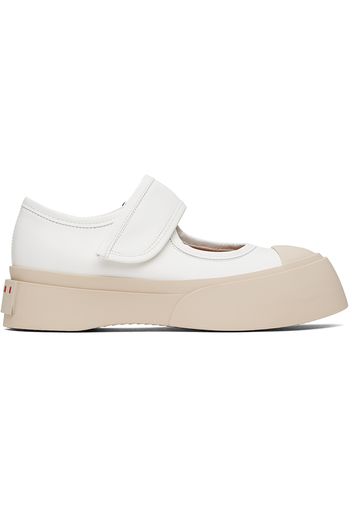 Marni White Pablo Mary Jane Ballerina Flats