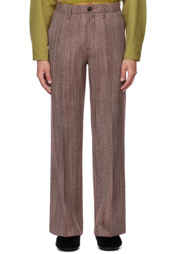 Marni Burgundy Herringbone Trousers