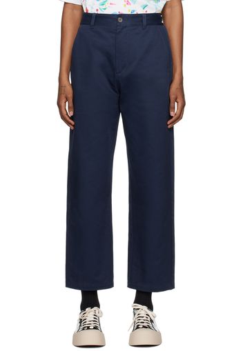 Marni Navy Elasticized Back Waist Trousers