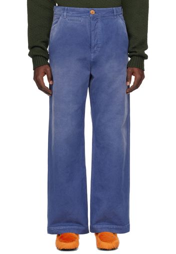 Marni Blue Overdyed Trousers