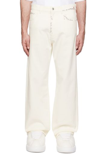 Marni White Embroidered Jeans