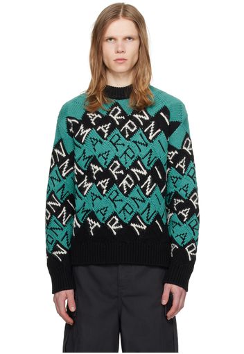 Marni Blue & Black Jacquard Sweater