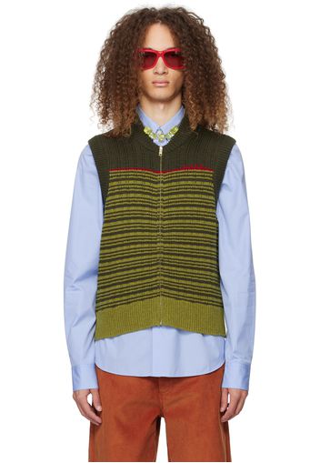 Marni Khaki Striped Vest