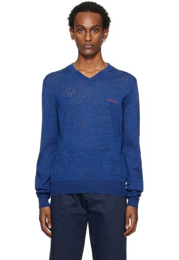 Marni Blue V-Neck Sweater