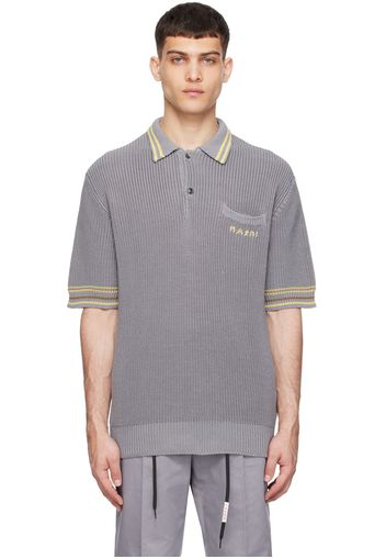 Marni Gray Embroidered Polo