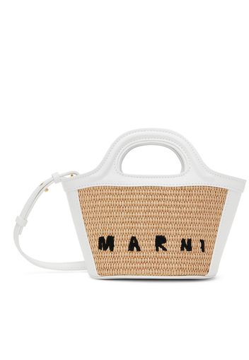 Marni Kids White & Beige Tropicalia Micro Tote