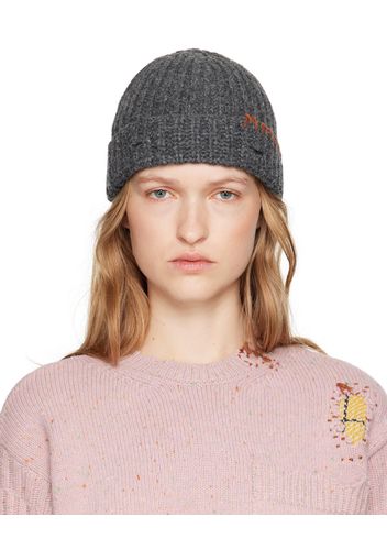 Marni Gray Shetland Wool Beanie