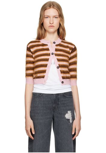 Marni Pink & Brown Striped Cardigan