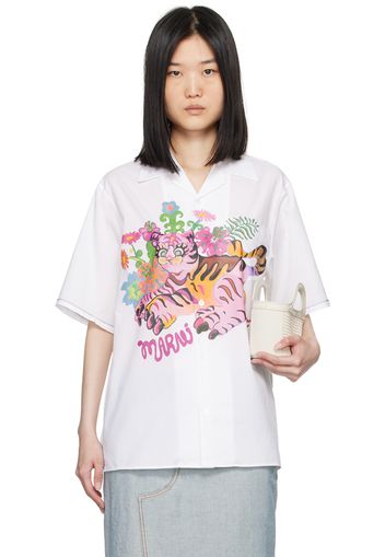 Marni White Funky Flowers Shirt