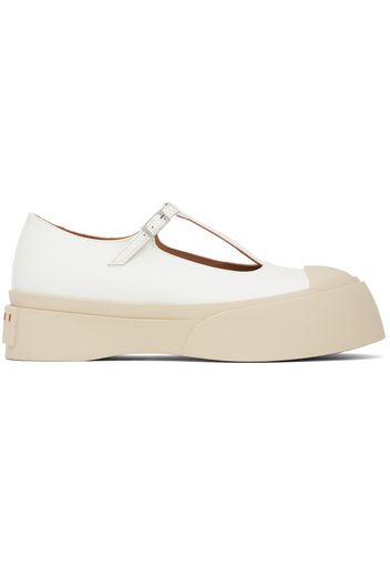 Marni White T-Bar Mary Jane Ballerina Flats