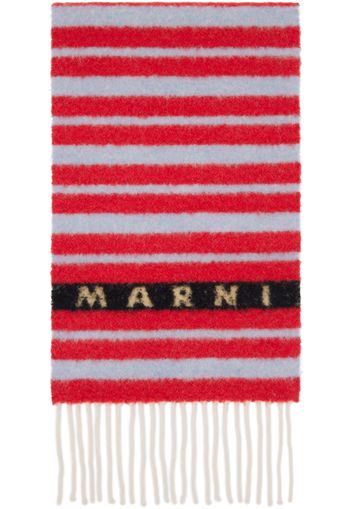 Marni Red & Blue Striped Alpaca Scarf