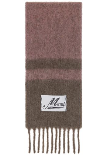 Marni Purple & Brown Striped Scarf