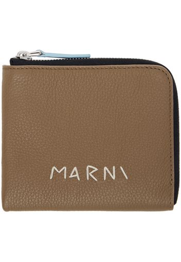 Marni Taupe Marni Mending Zip-Around Wallet