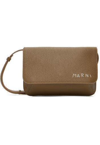 Marni Taupe Leather Mending Bag