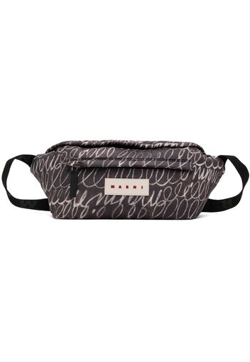 Marni Gray & White Scribble Print Puff Belt Pouch