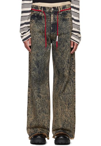 Marni Brown Marble-Dyed Jeans