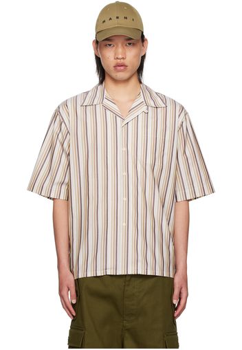 Marni Brown Striped Shirt