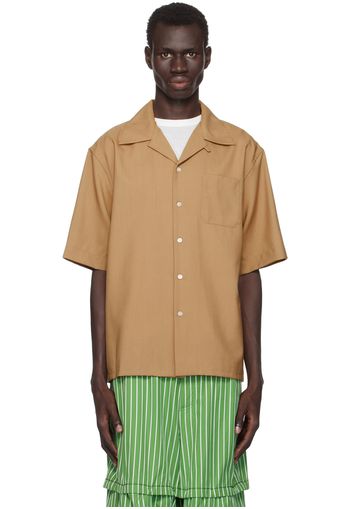 Marni Brown Tropical Wool Shirt