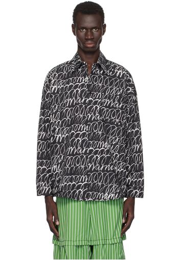 Marni Black Scribble Shirt