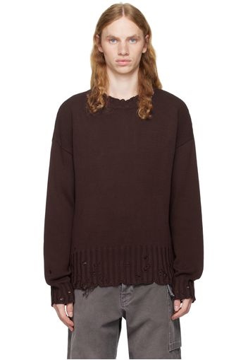 Marni Burgundy Distressed Sweater