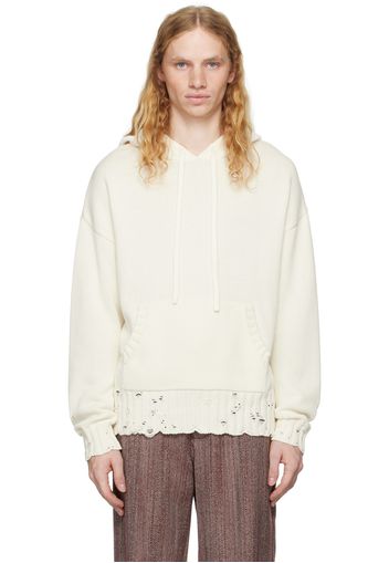 Marni White Dishevelled Hoodie