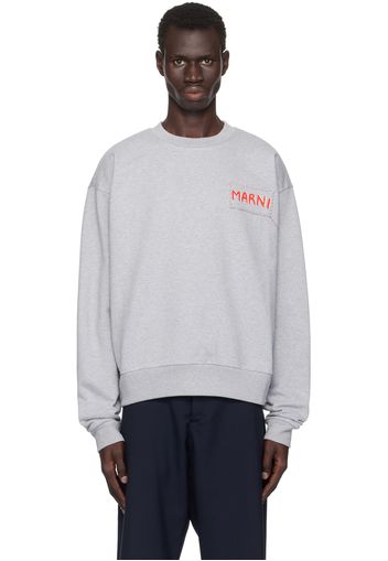 Marni Gray Logo Patch Sweatshirt