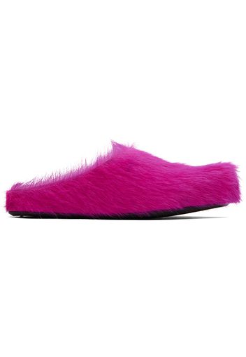 Marni Pink Long-Hair Calfskin Fussbett Sabot Loafers