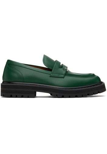 Marni Green Leather Piercing 2.0 Chunky Loafers