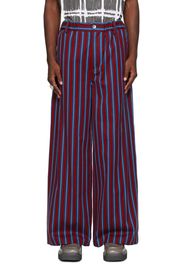 Marni Red & Black Striped Trousers